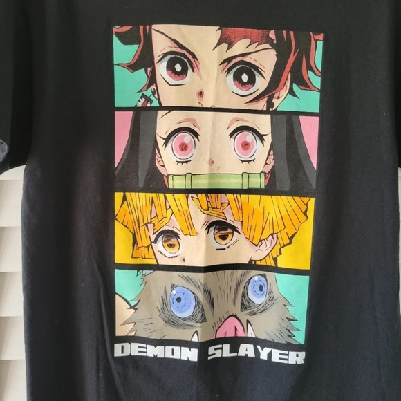 Demon Slayer Black Anime‎ Front Print T-Shirt Size M - Picture 3 of 6